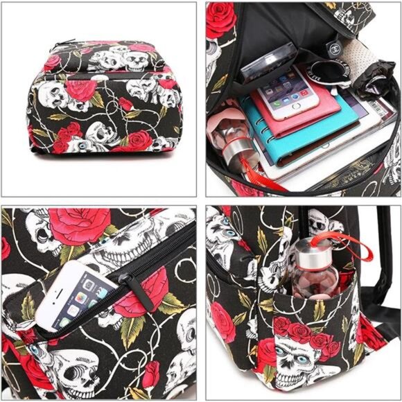 Skull Girls Backpack Purse Mini Women Backpack Teens School Satchel Cute main image 9